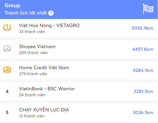 Kết quả chung cuộc giải chạy Brave Đà Nẵng, nhóm Việt Hoá Nông đứng đầu